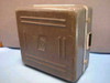HP hard shell equipment case closed – front view showing HP logo embossed on lid and side carry handle