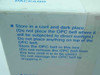 HP LP OPC Belt box side panel showing storage instructions for the OPC belt