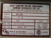Sola Electric 63-13-210 nameplate label showing CVS Harmonic Neutralized Type, input 95-130V / 11.8A / 60Hz, output 120V / 1000VA, Cat. No. 63-13-210, UL and CSA marks