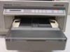 Panasonic KX-P4420 – front panel close-up showing control buttons, LCD display, and manual feed tray open