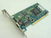 Netgear FA310TX REV-D2 PCI network card — top component side showing Netgear and Aleya controller chips, RJ-45 port bracket, and PCI edge connector
