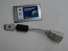 3Com 3C574-TX Fast EtherLink 16-Bit PCMCIA PC Card shown with included RJ-45 dongle cable