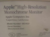 Apple M0400 12" Highres Monochrome Monitor Screen Burn