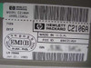 HP DeskJet 500 C2106A bottom label – model C2106A, Made in U.S.A., FCC ID B94C2106X, EMI(B) certification, manufacture date June 21, 1993