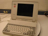 Toshiba Satellite T1960CT/320 486 laptop open, front view showing keyboard and LCD screen