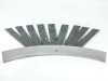 Single Solopower CIGS solar cell bent into a curved arc showing semi-flexible stainless steel substrate construction