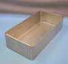 Stainless steel perforated sterilizer washing basket, 23.5x12x6 inches, shown at an angle — front and side view showing perforated walls and base