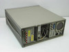 HP 3497A Data Acquisition Control Unit – rear three-quarter view showing installed plug-in cards, HPIB connector, power supply fan, and IEC power inlet