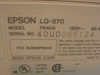 Epson LQ-870 Dot Matrix Printer - Missing top plastic
