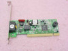 Encore ENF656-GSW-COPR 56K PCI data fax modem card – top view showing PCB components and RJ-11 ports on bracket