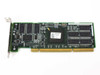 Adaptec ASR-2000S/48MB SCSI RAID ZCR low-profile PCI card — top side showing PCB, ECC SDRAM modules, and Adaptec 2000S silkscreen label