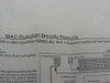 MAC Guardian Model 531 installation instruction sheet — title reads 'MAC Guardian Security Products Model 531 MAC II Keyboard Lockbox & Port Lock' with diagram
