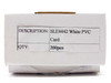 Close-up of white box label reading SLE4442 White PVC Card, QTY 200pcs
