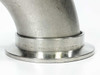 Close-up of DN50KF flange base showing Huntington Labs Inc. Mt. View CA Made in USA stamp engraved on flange ring