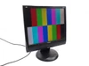 ViewSonic VG930M 19-inch LCD monitor — front three-quarter view displaying color bar test pattern on screen