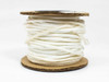 Intec TECSIL 01-605 braided silica fiberglass rope gasket on cardboard spool — full side view showing white braided rope