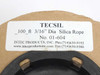 Intec TECSIL 01-604 spool label showing 100 ft, 3/16" diameter silica rope, part number 01-604, Intec Products Inc.