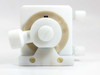 Wilden Unitec AODD pump – opposite side view showing outlet port and diaphragm center bolt detail