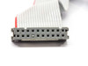 IBM 134-1585 floppy cable — close-up of 20-pin IDC socket connector end, gray housing with two rows of pin receptacles
