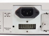Rear panel closeup showing IEC C14 power inlet rated 100-240V 2.0A 50-60Hz and redundant power supply connector