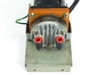 Japan Servo UIH8S25 gearhead face close-up showing two red-capped pneumatic push-fit ports and aluminum die-cast housing on metal base