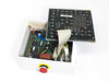 Netstal 110.240.9593 Sycap Operator Panel – interior open view showing mainboard (110.240.9335) and keyboard matrix PCB connected via ribbon cable