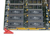 Netstal MEM2 board close-up of six Mitsubishi SRM20100LLC70 memory ICs labeled EVEN and ODD banks