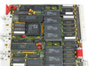 Netstal Sycap CPU 286 board close-up upper-left — AMD CPU chip, NEC Japan IC, multiple Toshiba TC55257DPL-70L SRAM chips, yellow tantalum capacitors
