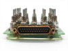Sony ODM Switch Board PCB edge view showing 25-pin D-sub male connector with visible corrosion on connector shell and mounting hardware