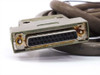 Data cable 25-pin D-sub female connector end showing corrosion on connector shell and metal housing