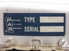 Princeton Applied Research PAR nameplate close-up showing Type TCP and Serial 402 on blue label