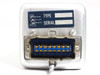 Princeton Applied Research PAR Type C Preamp rear panel close-up – multi-pin blue/gold edge connector and PAR nameplate