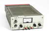 HP 6281A DC Power Supply – angled front-left view showing analog meter, VOLTAGE and CURRENT knobs, front binding post terminals, and LINE switch on gray panel