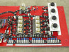 Volkmann drive control panel – right section showing four Eagle Signal relay clusters, terminal strip rows, and four Spectrol MOD 534 speed-control potentiometer knobs mounted on white bracket