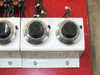 Volkmann drive control panel – close-up of Spectrol MOD 534 potentiometer knobs labeled Speed 2, Speed 3, and Speed 4 on white bracket showing dial markings