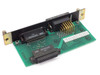 Datatel PCB31812 Interface Board — component side reverse view showing ICs including NE chip and R7B25RA29AP, gold-pin header, and D-sub connector