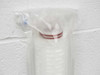 Close-up of FCWN540S2780 filter cartridge spear end showing silicone 2-222 O-rings (red) and polypropylene end cap through sealed packaging