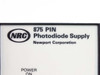 Close-up of Newport NRC 875 PIN Photodiode Supply front label showing model name and Newport Corporation branding