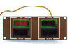 Drytek 2800042 display board front panel straight-on view showing four display windows — TIME, PROCESS, FORWARD, REFLECTED — with red LED segments illuminated