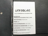 Uni-Solar import label on QA4-850-000 — 'Probador de Soldadura Fria', Marca ECD Ovonics, import date AGO 10 2011, origin USA