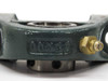 Dodge P2B-8C-100 pillow block bearing – top-down view showing Dodge casting mark and setscrew port