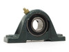Dodge P2B-8C-100 1-inch 2-bolt pillow block bearing – left side view showing cast iron housing and grease zerk