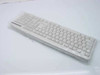 Keysonic ACK-201A Power Easygo white desktop keyboard still sealed in plastic, angled side view