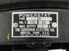 Superior Electric Powerstat Type 20 nameplate closeup – 115V primary, 3A max output, Bristol Conn USA