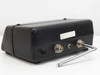 DSI 3550 Frequency Counter rear panel showing two coax input connectors, small jack, power knob, and detached antenna