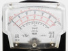 Triplett 631 VTVM-VOM — full meter face with voltage range chart showing DC/AC 3–1200V ranges, dB scale, serial number area, and Made in USA by Triplett Elec. Instr. Co. Bluffton Ohio text