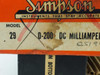Simpson Model 29 0-to-200 mA DC Milliamperes Meter - Panel Mount