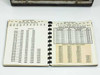 MC-177-N Calibration Book open to index of dial settings and index of frequencies in megacycles, with crystal check points table