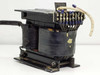 Unbranded 11063 365VA Power Transformer – front and top view showing laminated core, mounting frame, and multi-tap terminal block with wiring