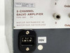 Kistler 5805 rear panel label close-up reading '3-Channel Galvo Amplifier Type 5805' — Kistler Instrumente AG, Winterthur Switzerland — 110V power connector